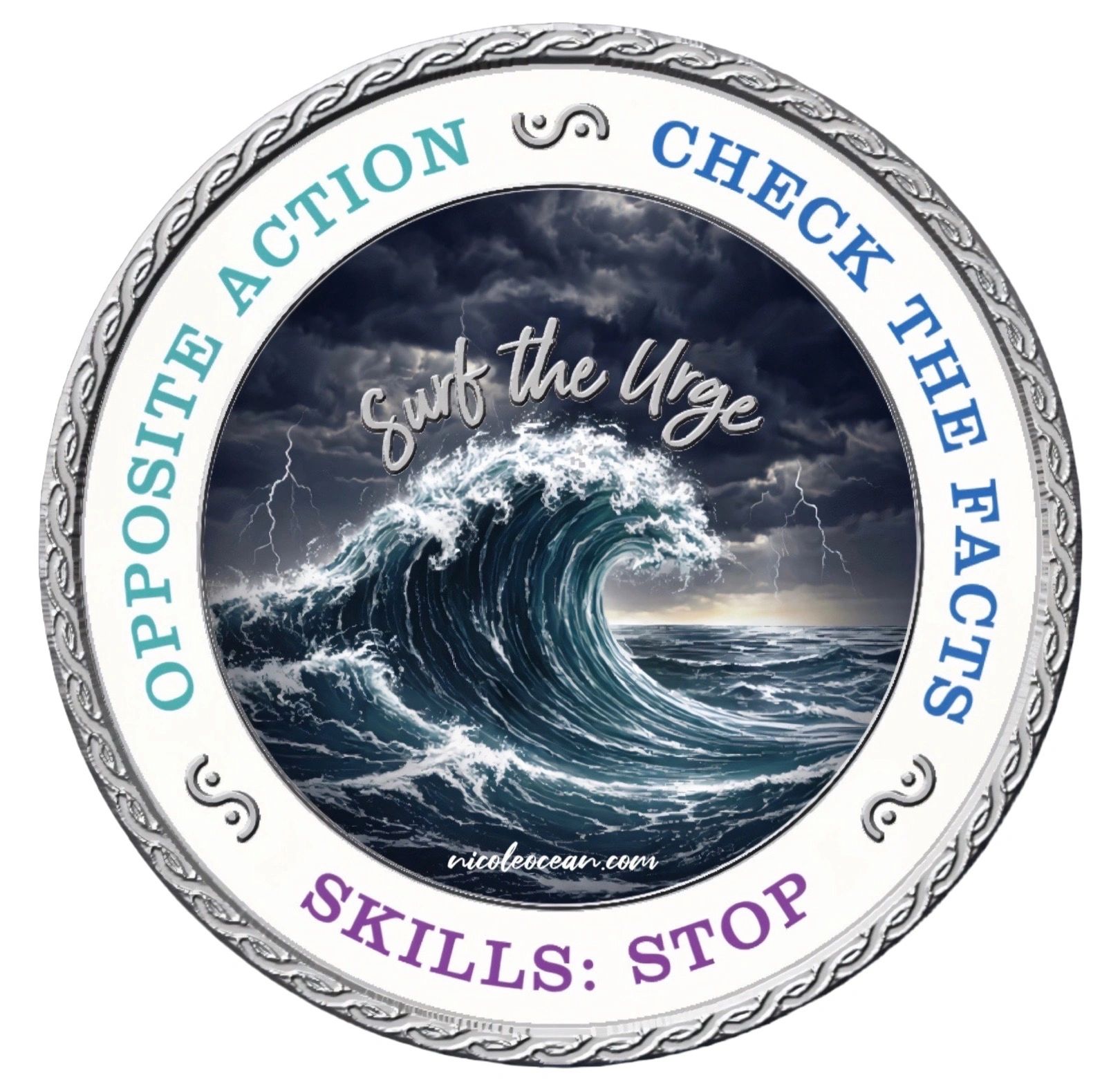 My Recovery Coin 2026 — Stormy Wave front side, new design